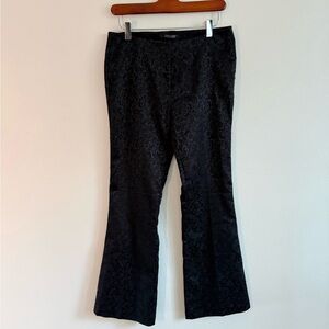 Karen Kane Black Damask Jacquard Bootcut Dress Pants Petite 6